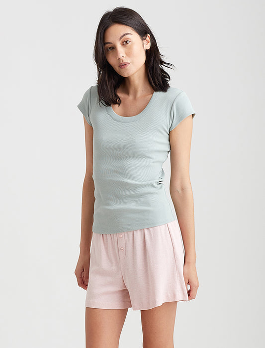 Milla Rib Shelf Bra S/Slv Tee
