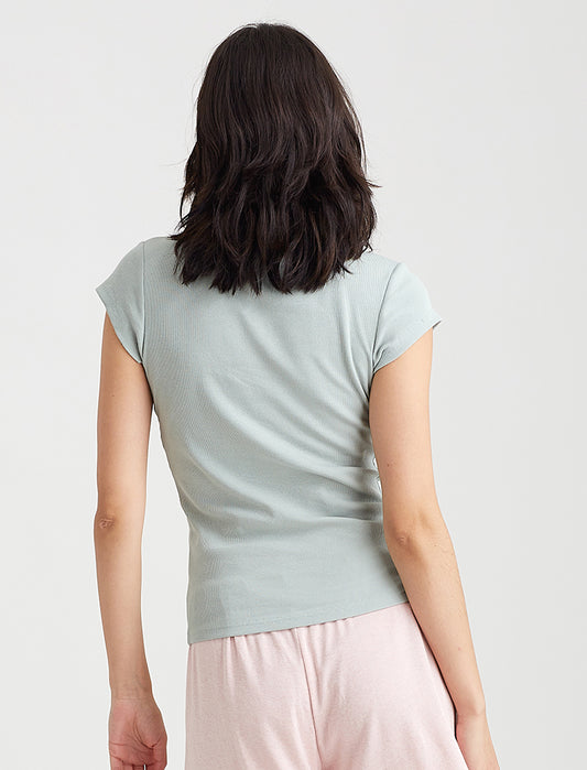 Milla Rib Shelf Bra S/Slv Tee