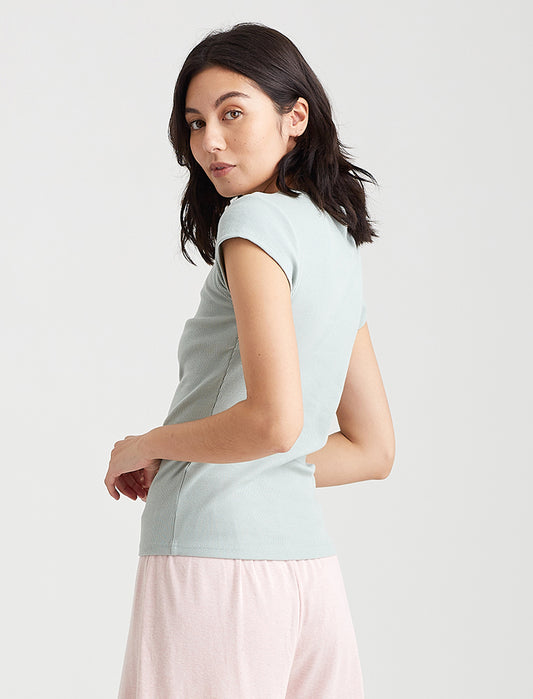 Milla Rib Shelf Bra S/Slv Tee