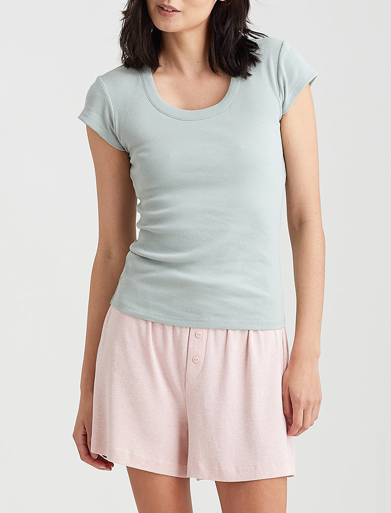 Milla Rib Shelf Bra Short Sleeve Tee