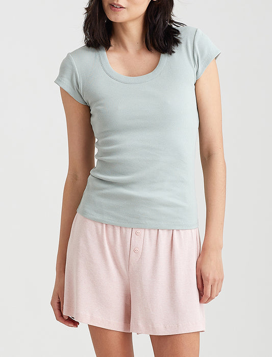 Milla Rib Shelf Bra S/Slv Tee