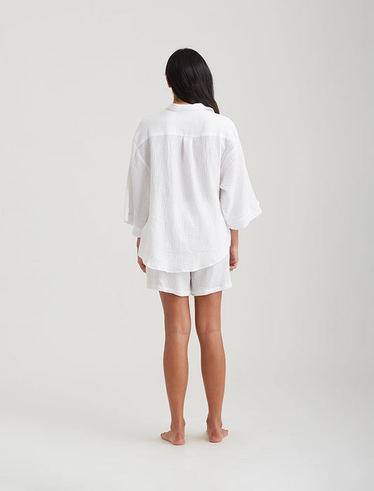 Ashley Textured Cotton Short Sleeve Shirt