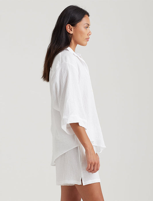 Ashley Textured Cotton Short Sleeve Shirt
