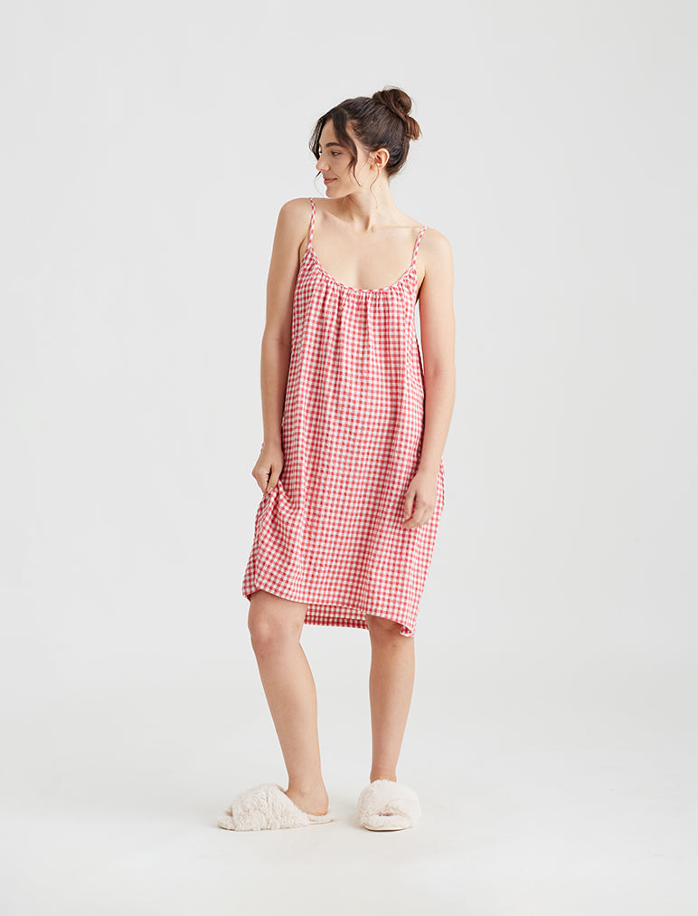 Seersucker Strappy Nightie Papinelle SleepwearNZ