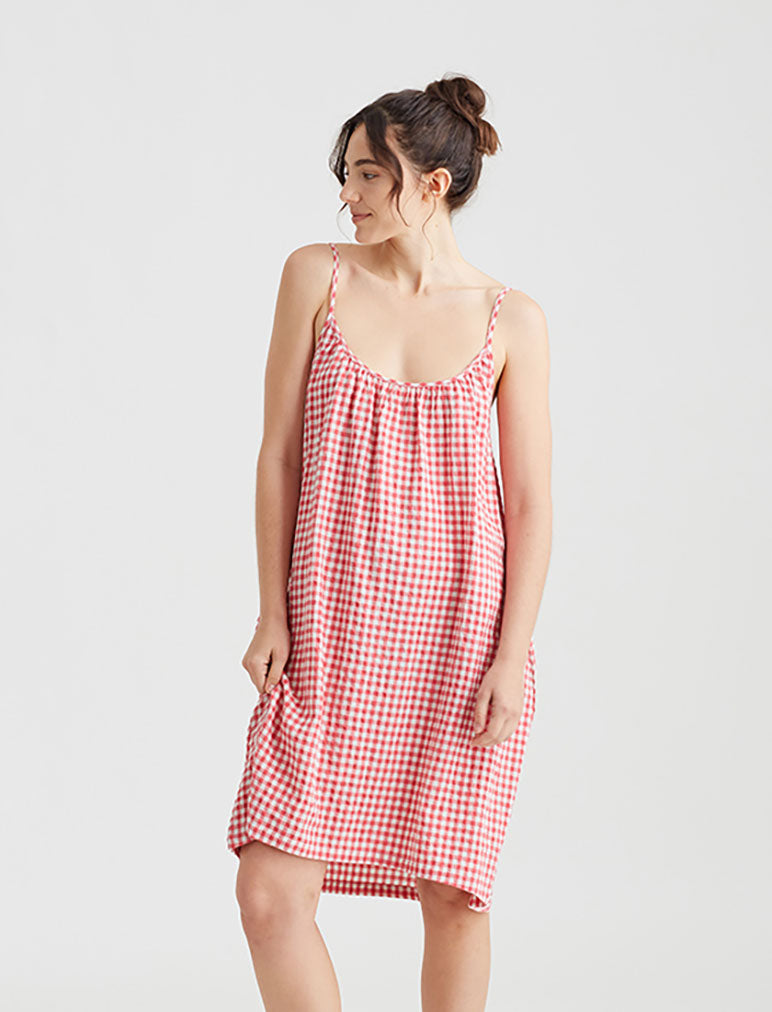 Seersucker Strappy Nightie Papinelle SleepwearNZ