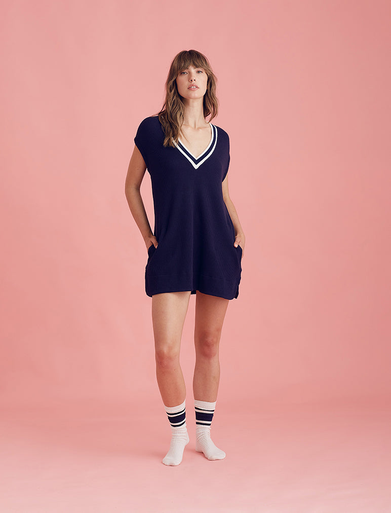 Luxe Waffle Tennis Oversized Tank Dress