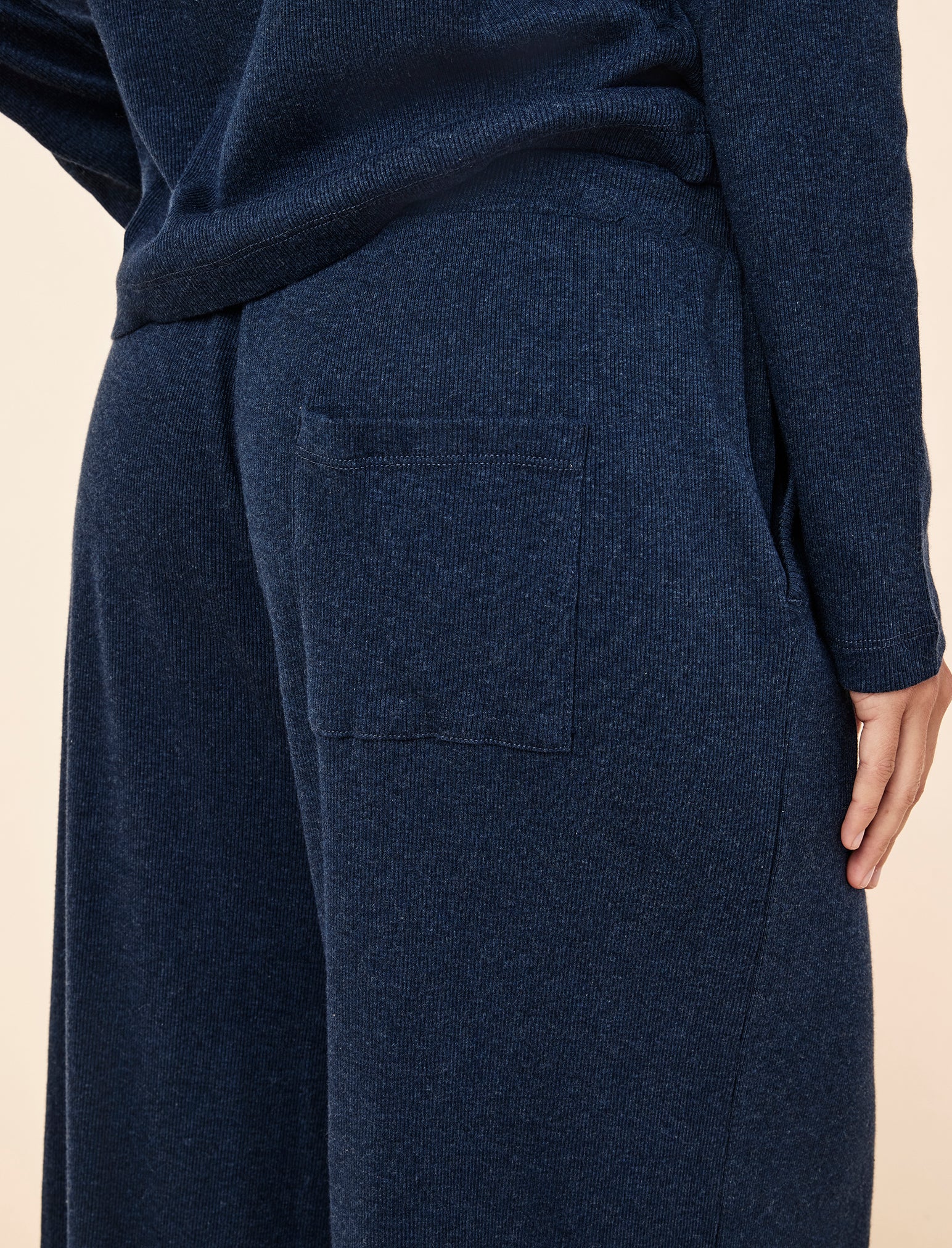 Soft Baby Rib Full Length Wide Leg Pant