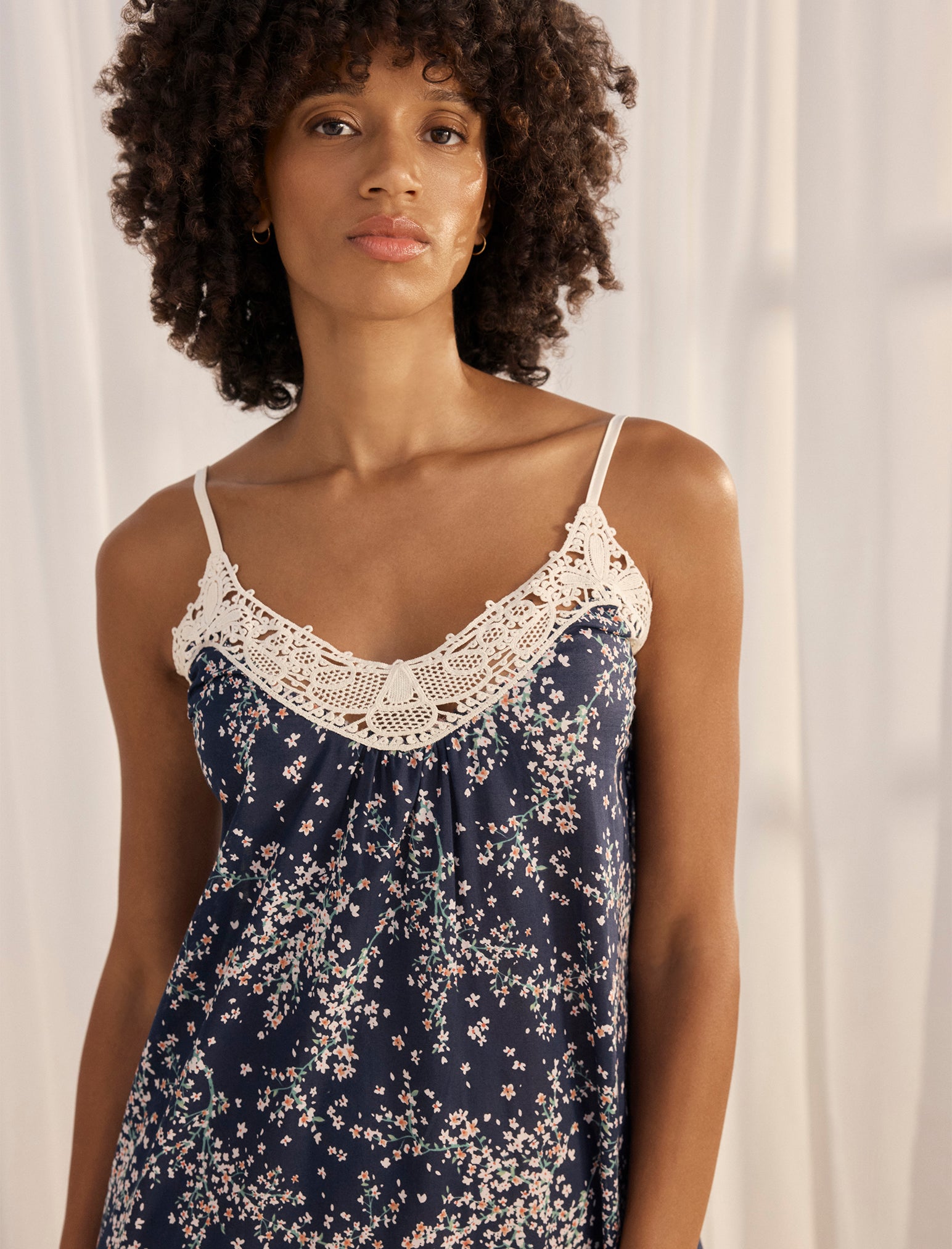 Cheri Blossom Lace Front Maxi Nightie