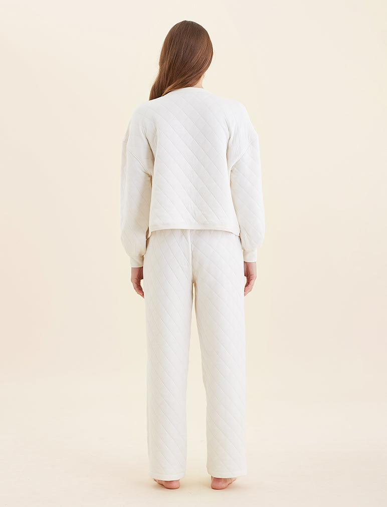 Quilted Cotton Henley LS Top