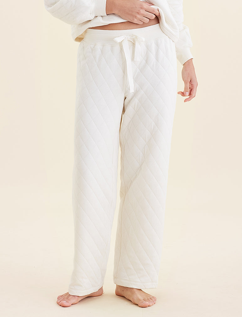 Quilted Cotton Straight Leg Pant