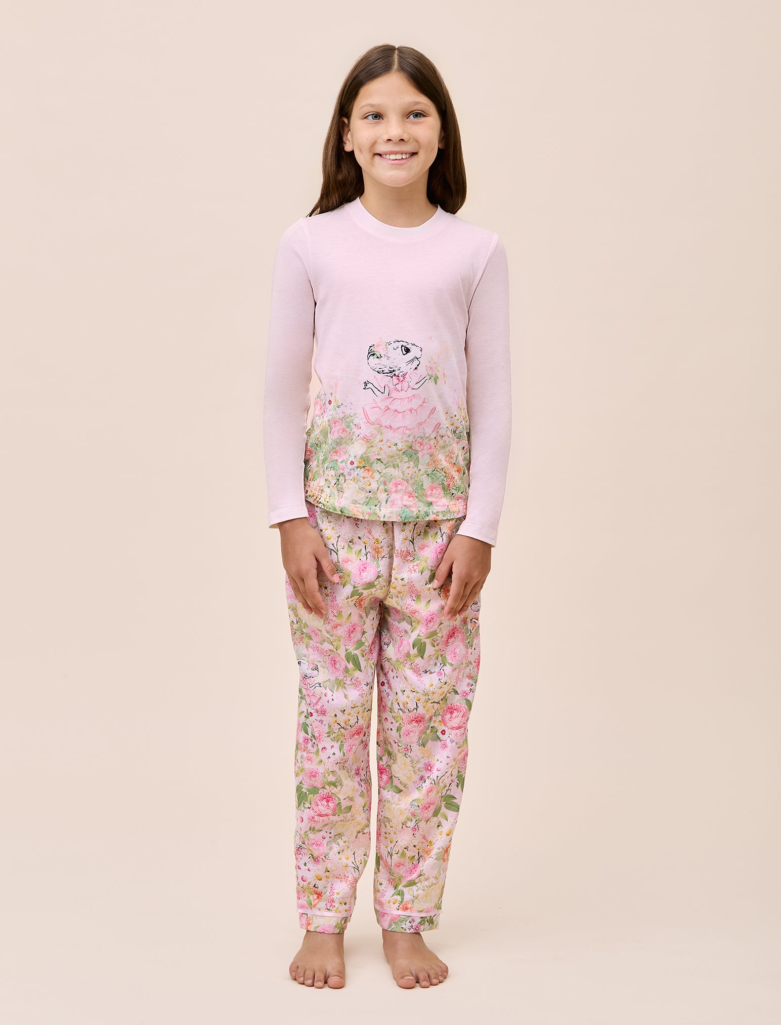 Claris Secret Garden Kids FL Pant and Organic Cotton LS Top
