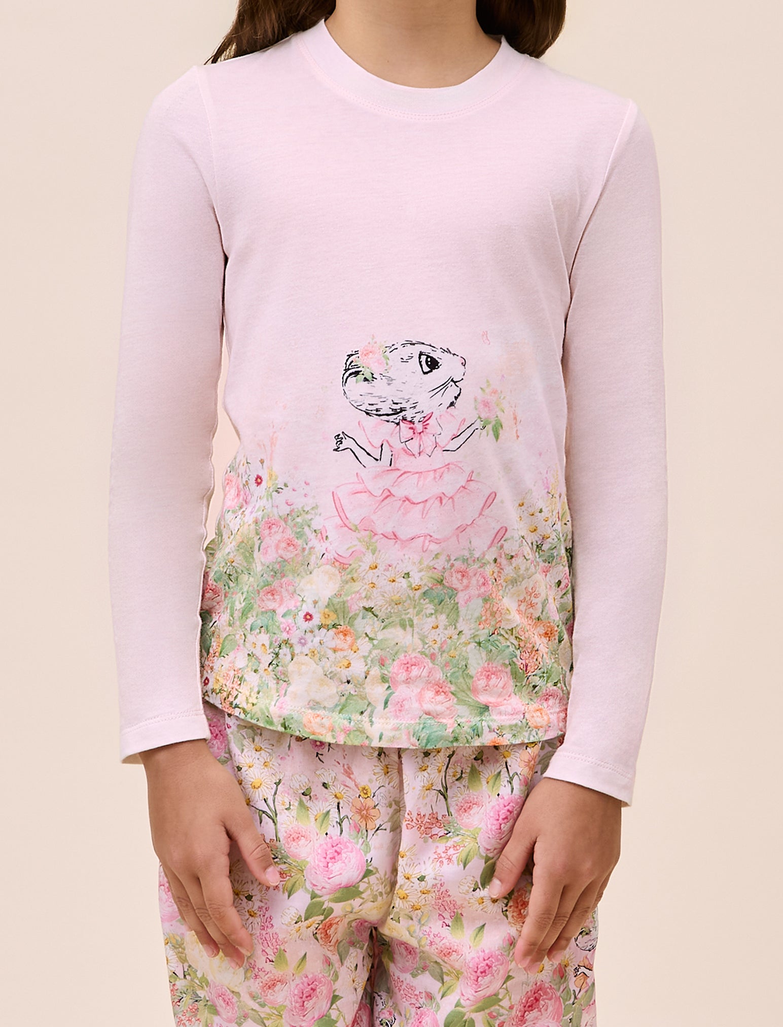 Claris Secret Garden Kids FL Pant and Organic Cotton LS Top