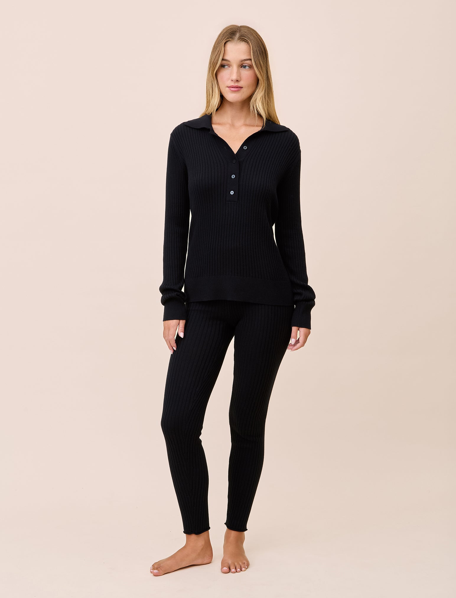 Colette Cosy Cotton Silk Rib LS Top