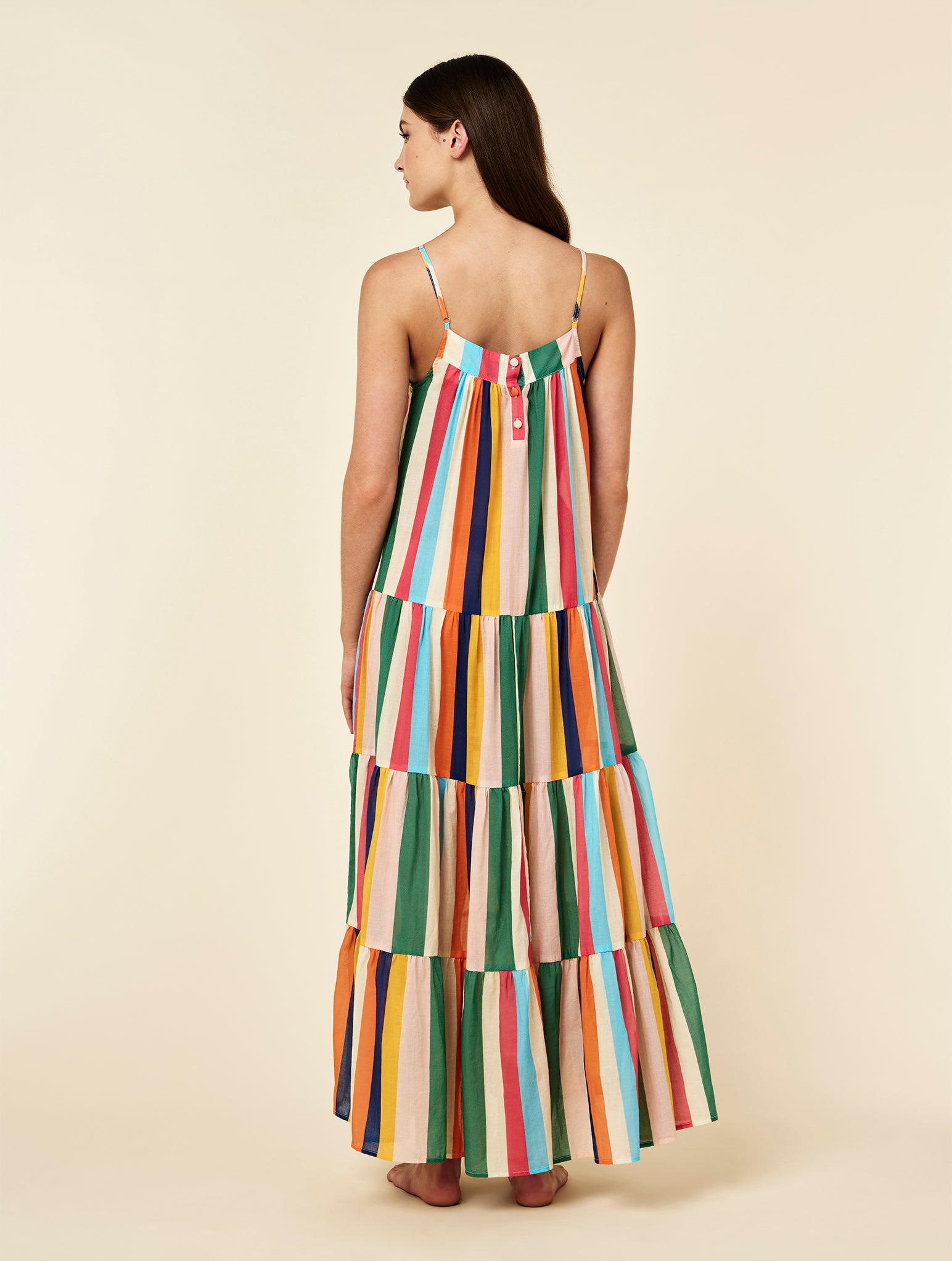 Holiday Stripe Tiered Maxi Nightie