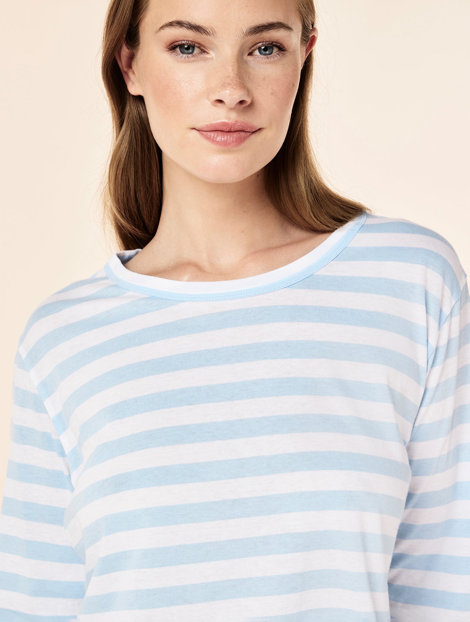 Jada Organic Cotton Knit Stripe Full Length PJ Set