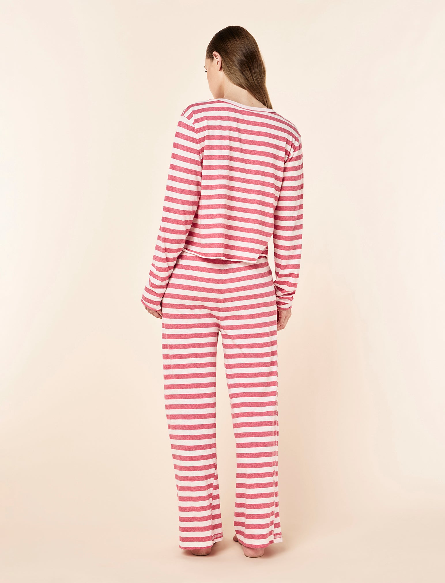 Jada Organic Cotton Knit Long Sleeve Boxy Tee & Straight Leg Pant Set