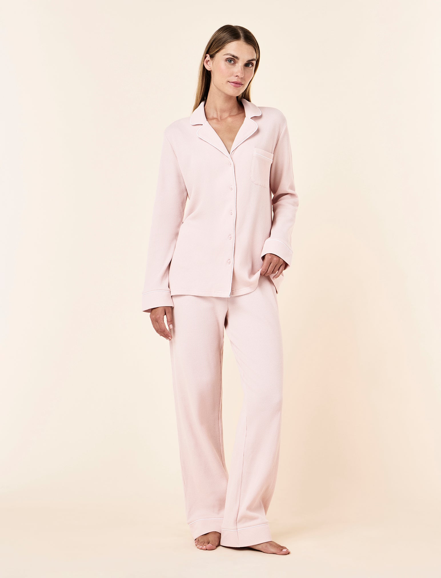 Claire Cotton Waffle Full Length PJ Set