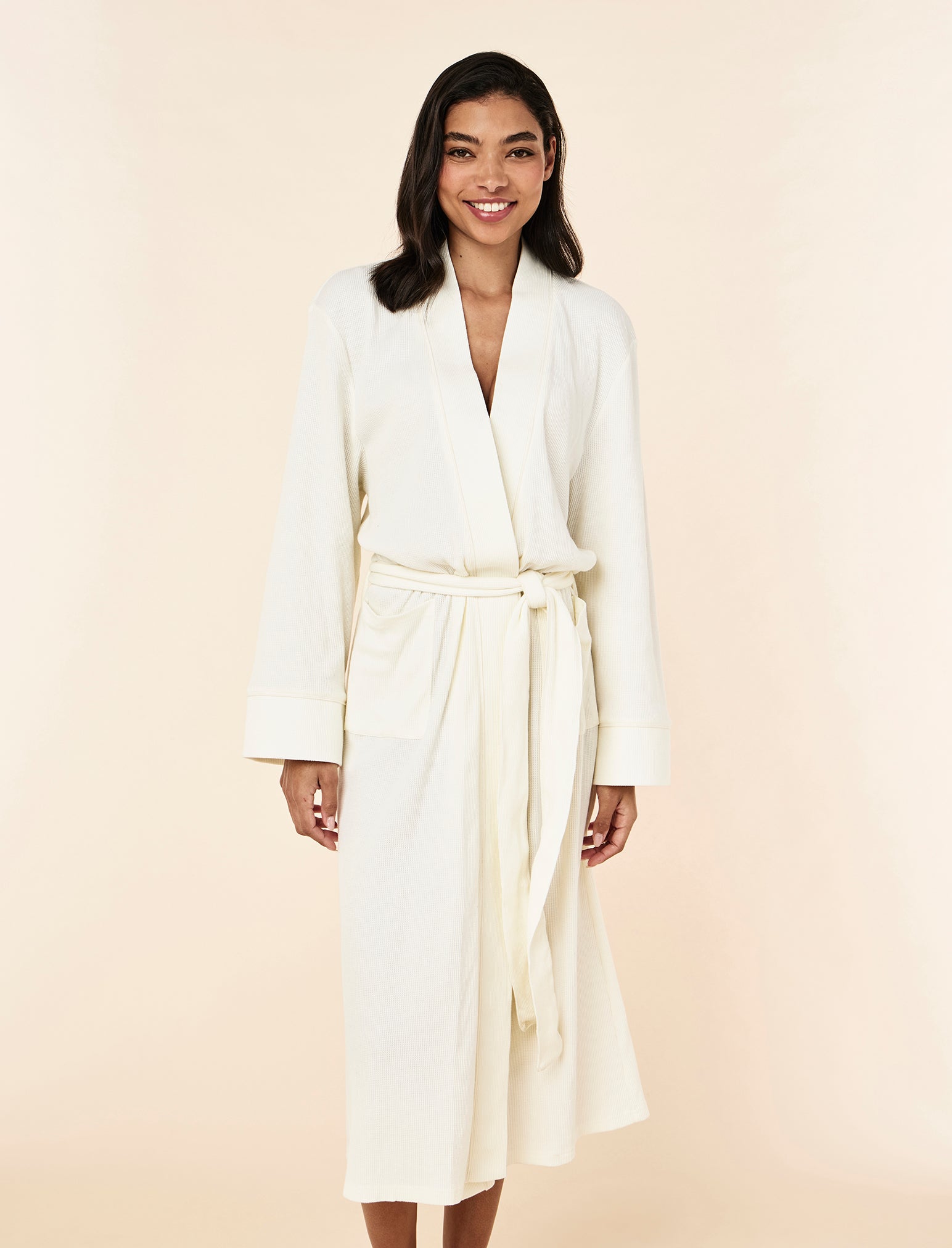 Claire Soft Cotton Waffle Maxi Robe