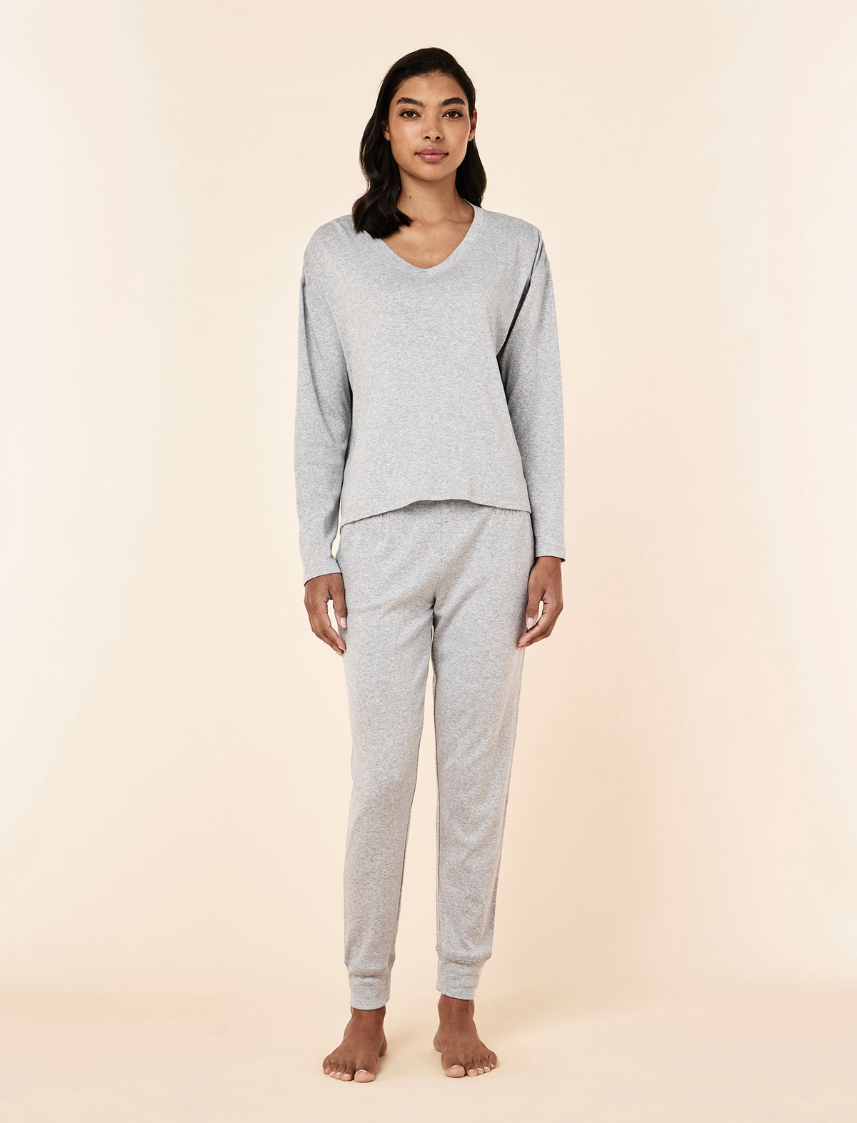 Pia Luxe V-Neck Long Sleeve Top
