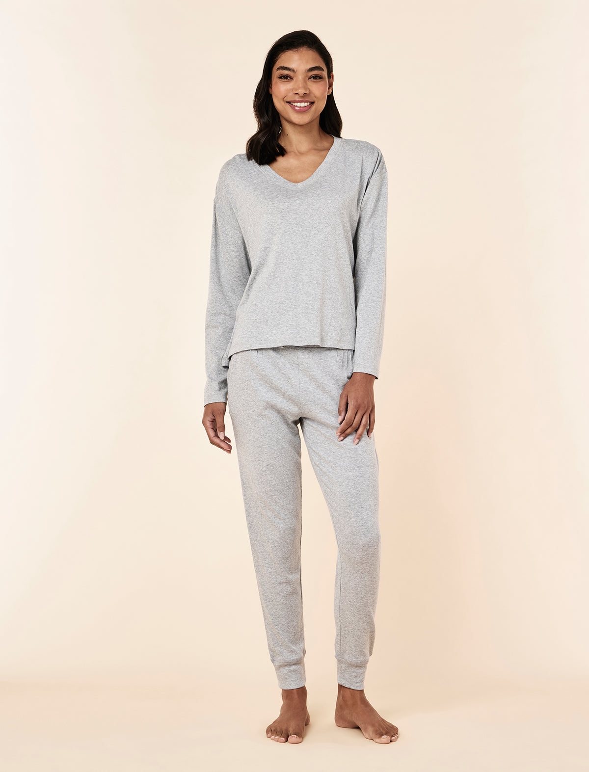 Pia Luxe V-Neck Long Sleeve Top
