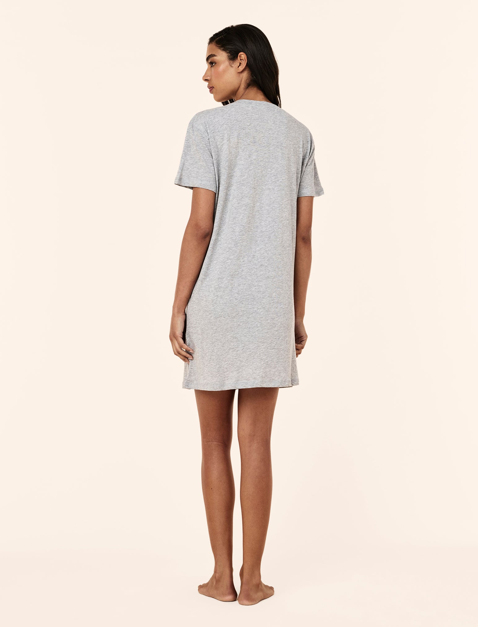 Jada Organic Cotton Knit V Neck Midi Nightie