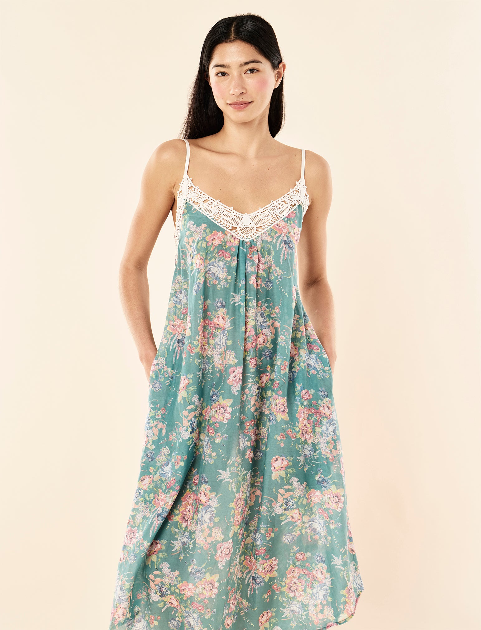 Elise Lace Front Maxi Nightie