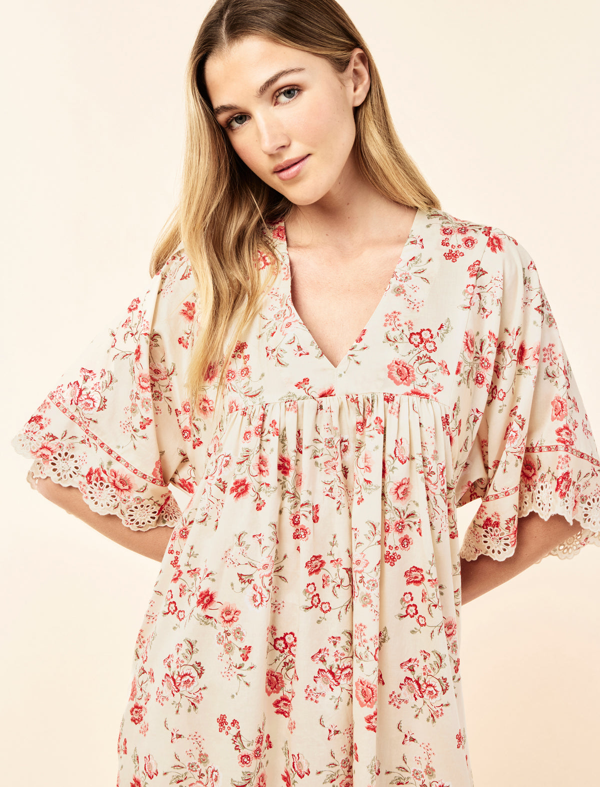 Border Floral Kaftan Nightie