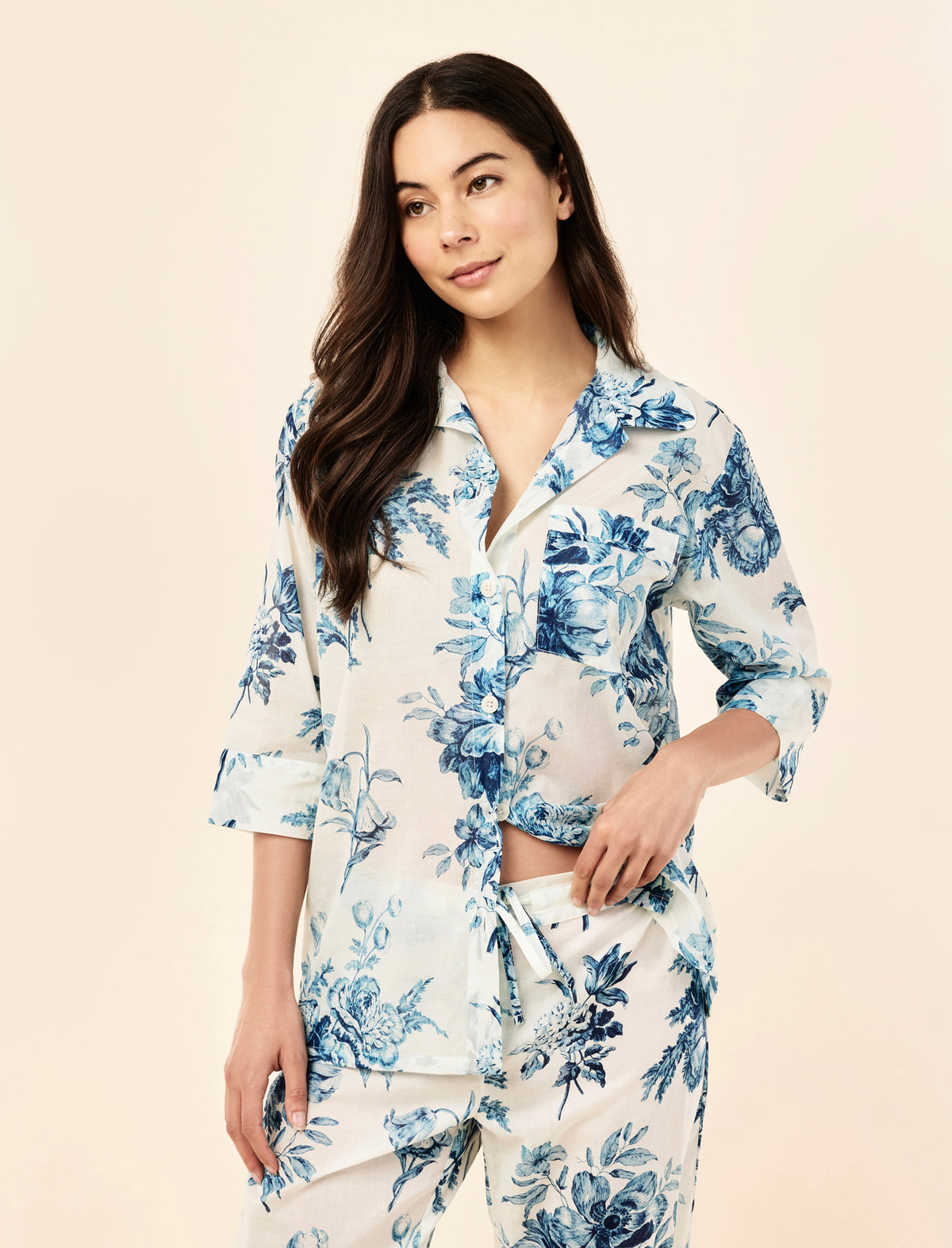 Karen Walker Romantic Floral Crop PJ Set