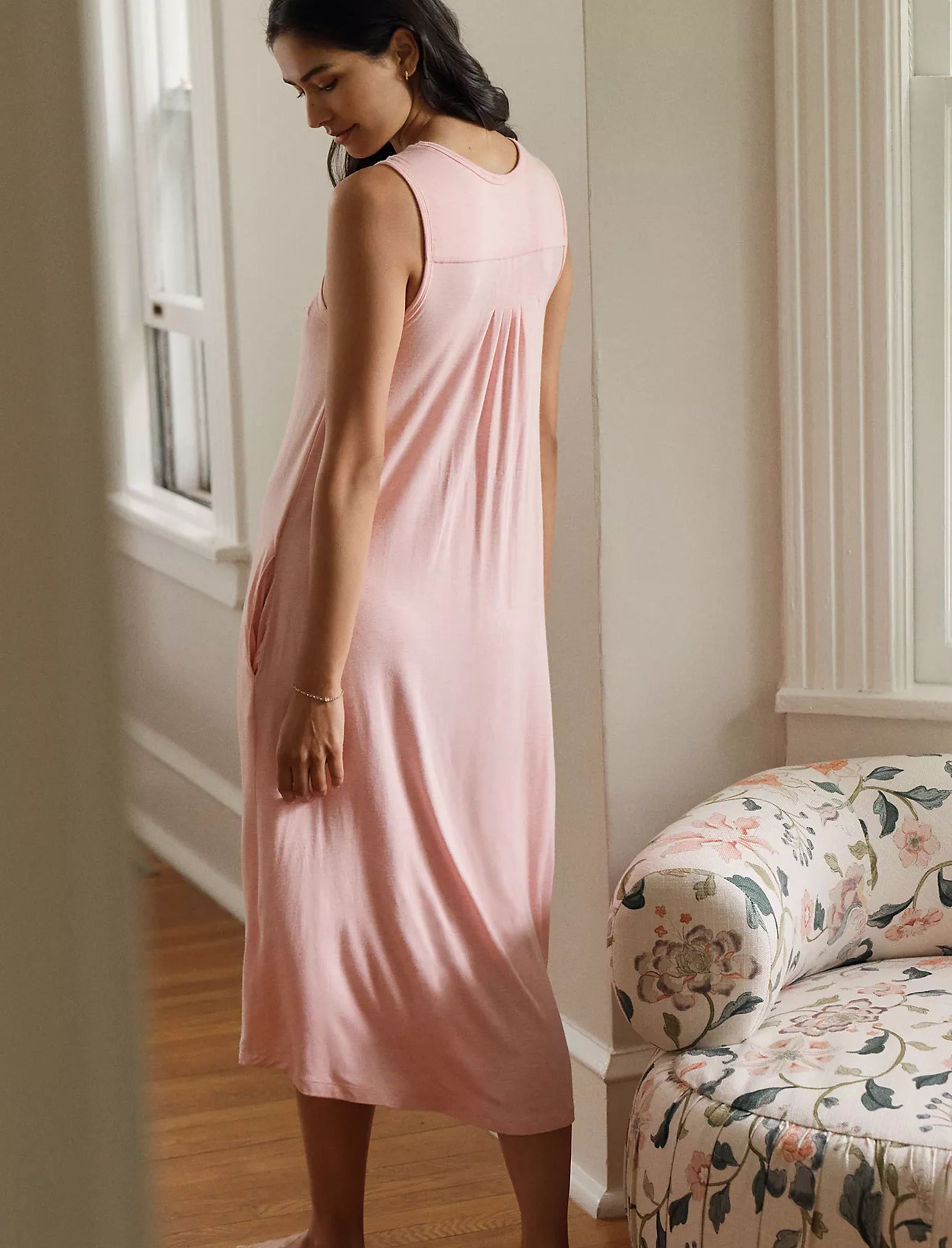 Kate Modal Soft Pleat Front Maxi Nightie