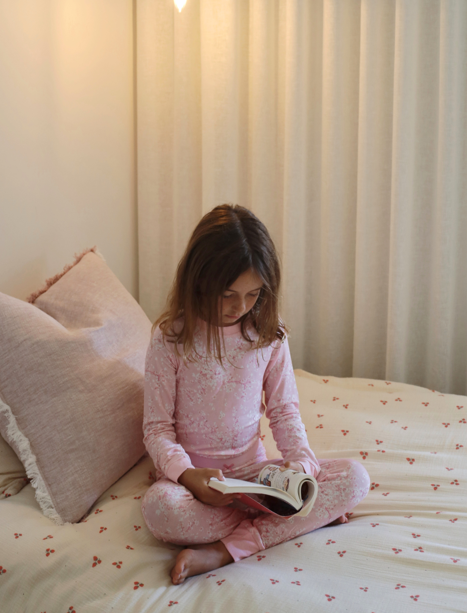Kids Cheri Blossom Pink Full Length PJ Set