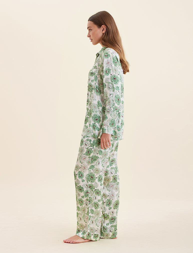 Florence Silk Full Length PJ Set