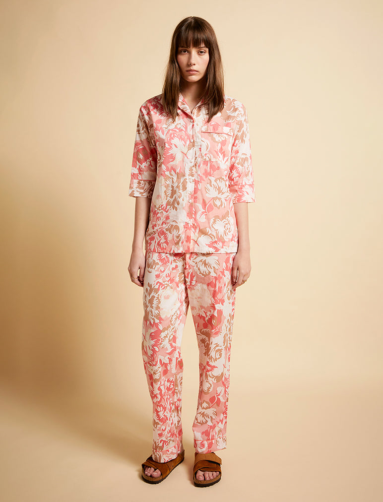 Karen Walker Ornamental Floral Crop PJ Shirt