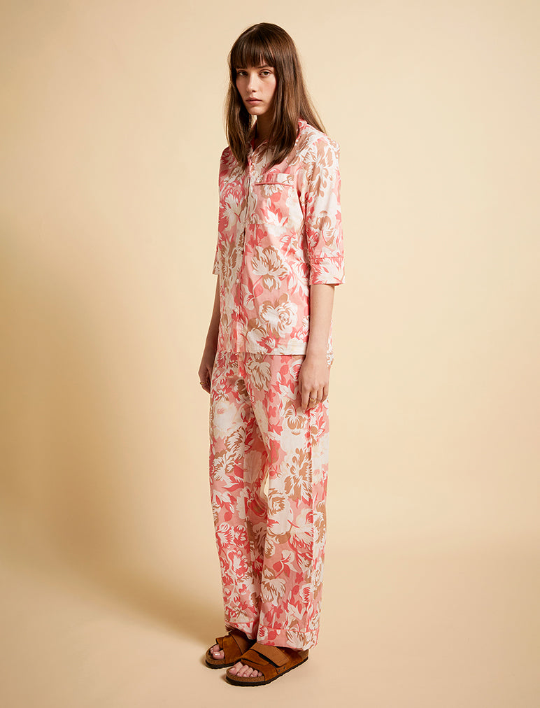 Karen Walker Ornamental Floral Crop PJ Shirt