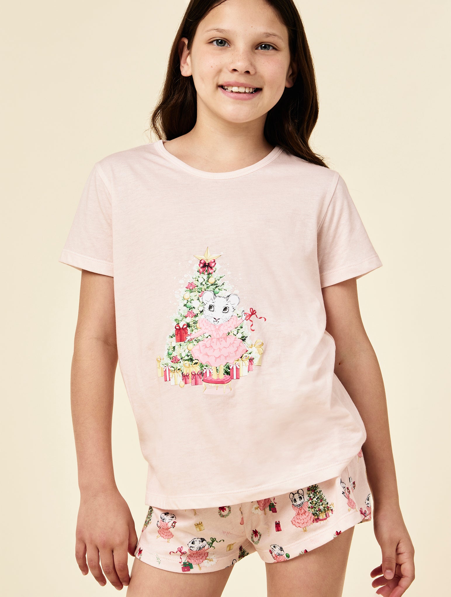 Claris The Mouse Kids Knit Placement PJ Set