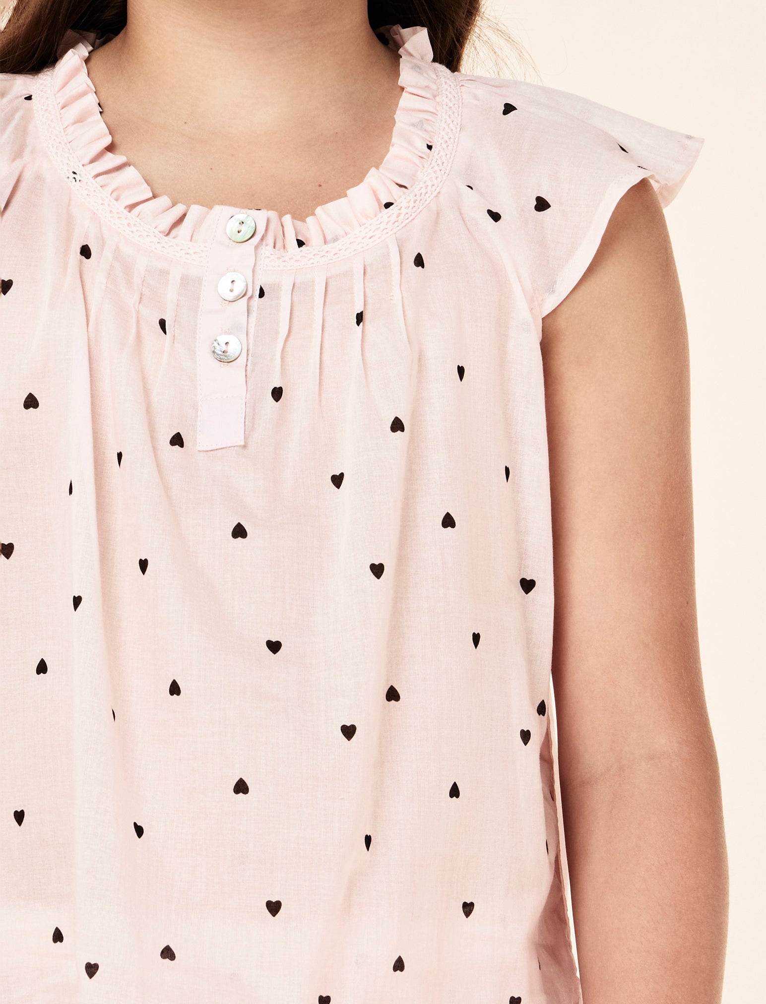 Girls Hearts Flutter Cami and Boxer PJ Set