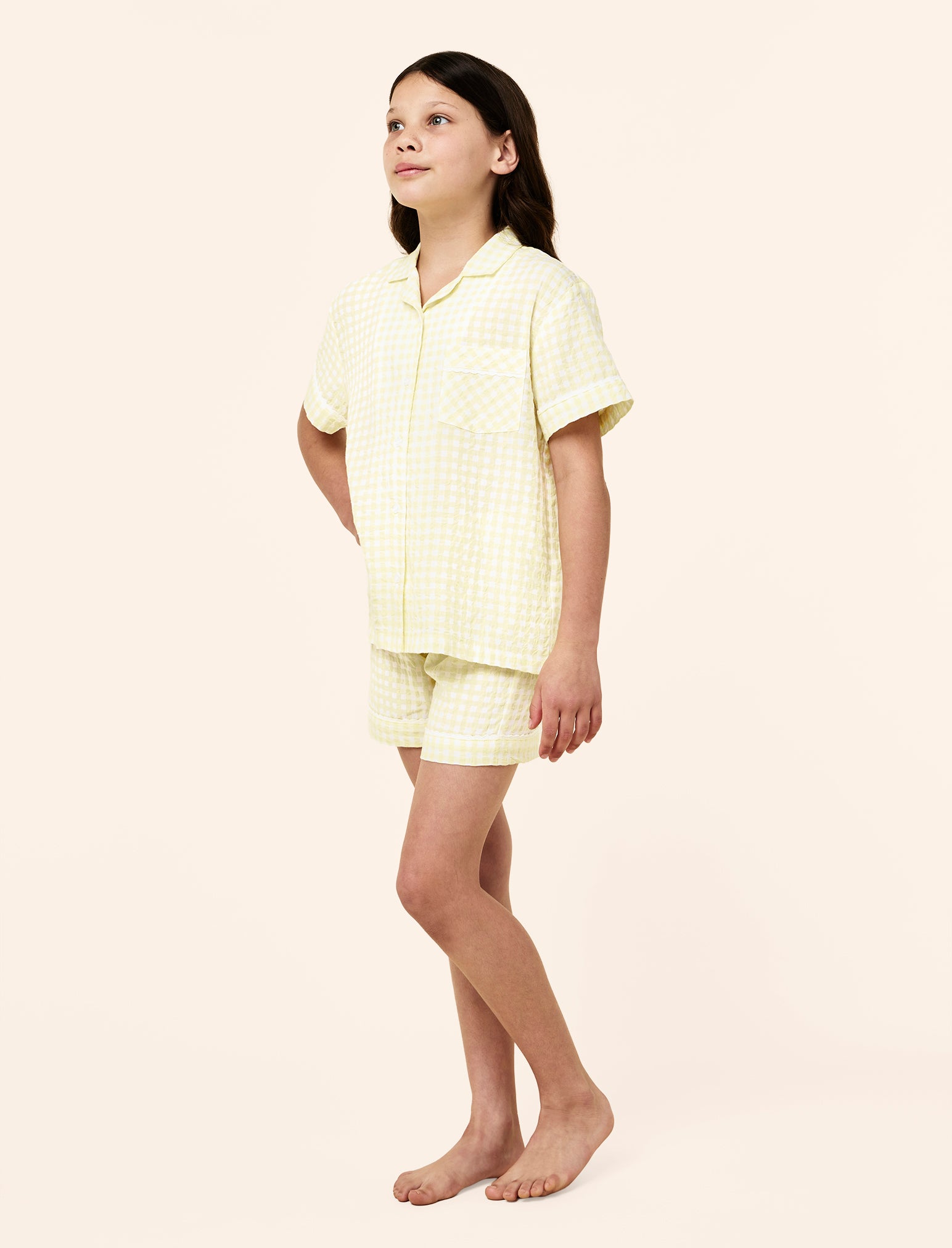 Kids Seersucker Gingham Boxer PJ Set