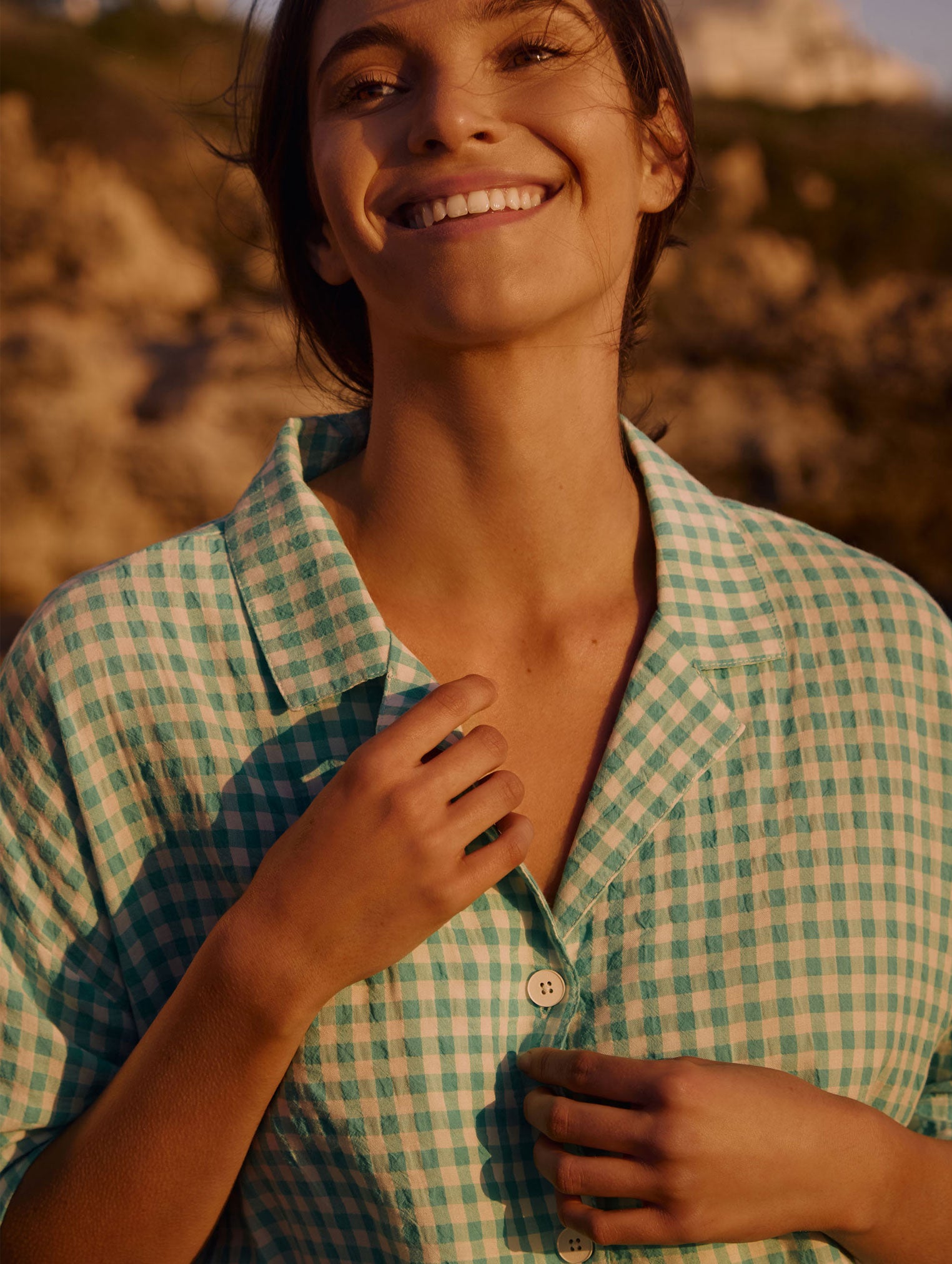 Seersucker Gingham Boxer PJ Set