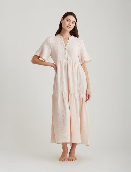 Ashley Textured Cotton Maxi Nightdress