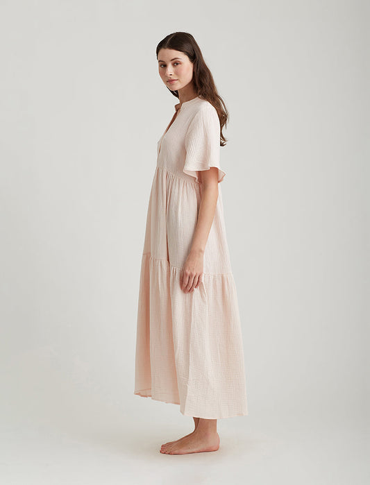 Ashley Textured Cotton Maxi Nightdress