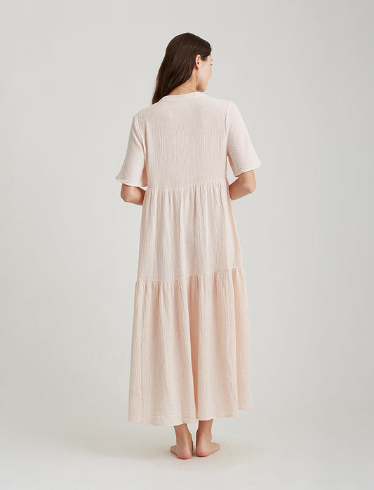 Ashley Textured Cotton Maxi Nightdress