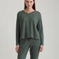 Super Soft Waffle V-Neck Long Sleeve Top