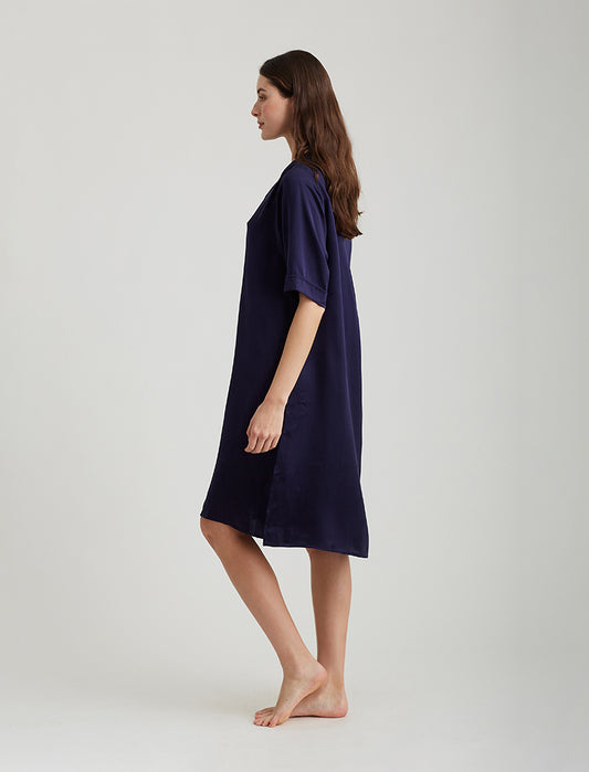 Audrey Silk Short Sleeve Nightshirt