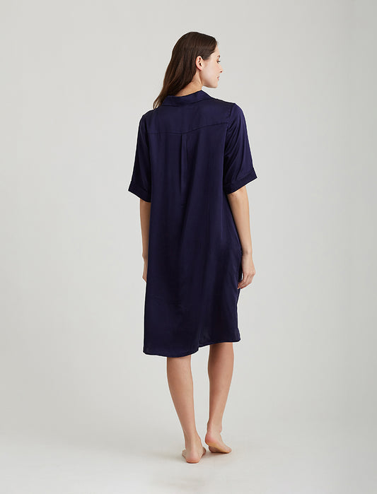 Audrey Silk Short Sleeve Nightshirt