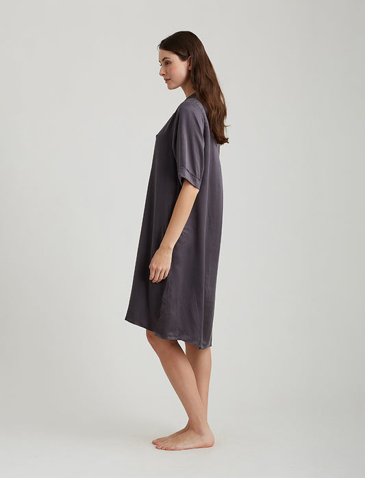 Audrey Silk Short Sleeve Nightshirt
