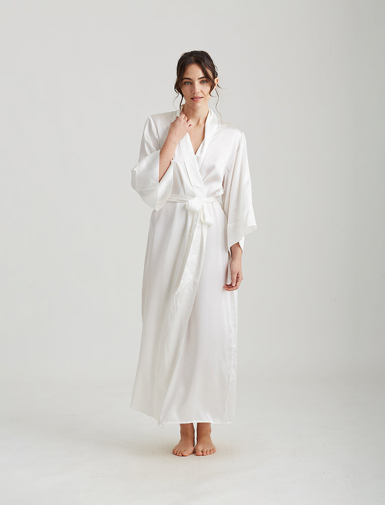 Selena Silk Maxi Robe Papinelle SleepwearNZ