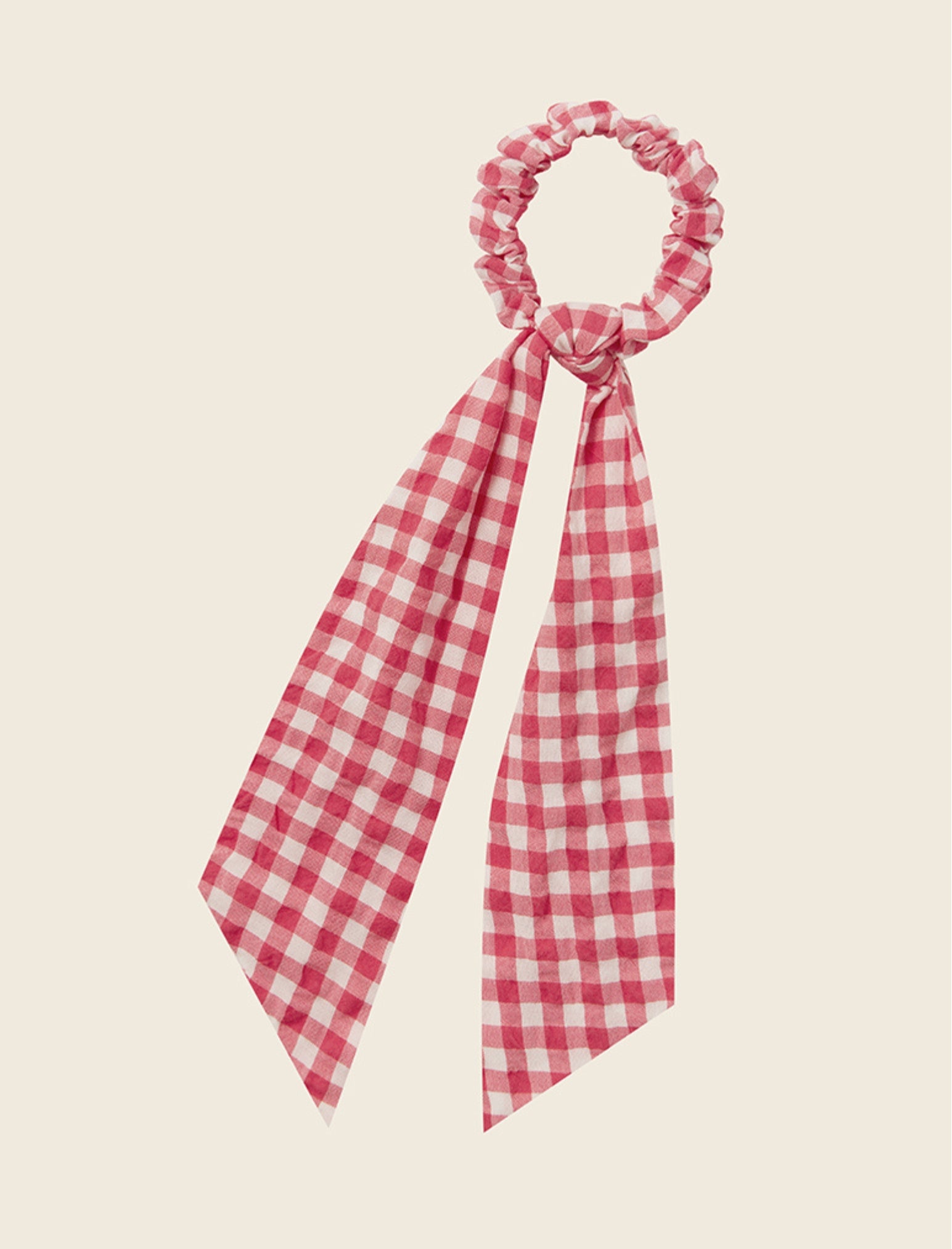 Seersucker Gingham Bow Scrunchie
