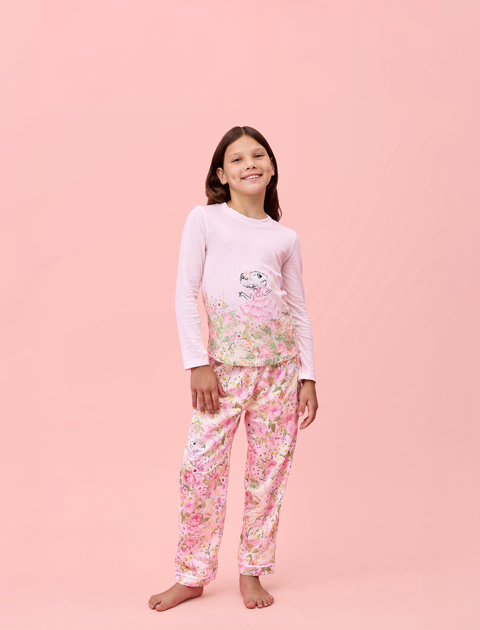 Claris Secret Garden Kids FL Pant and Organic Cotton LS Top