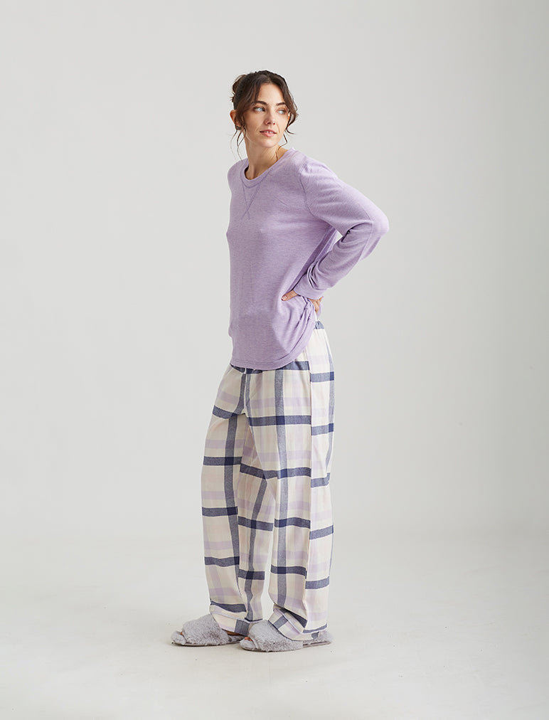 Organic Cotton Plaid Pant and Feather Soft LS Top