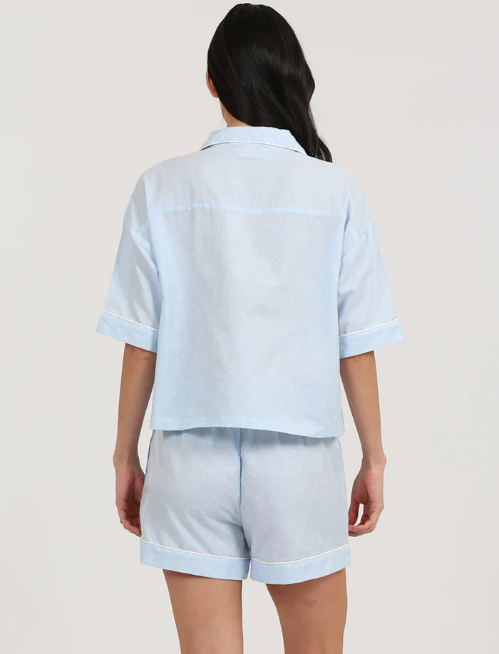 Luxe Blue Spot Boxer PJ Set