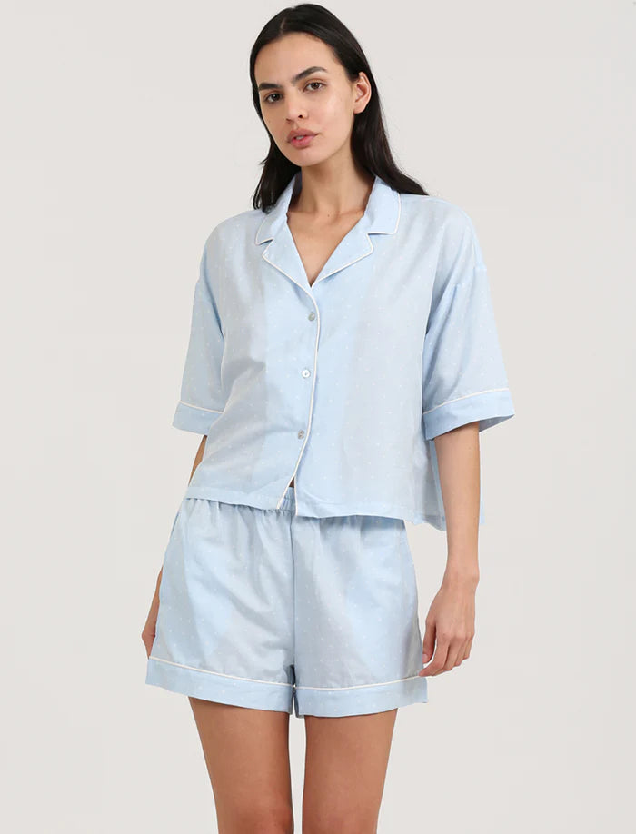 Luxe Blue Spot Boxer PJ Set